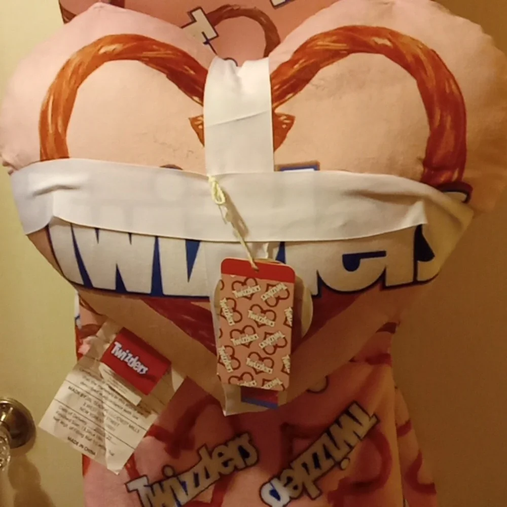 Twizzlers Valentines Day Licorice Pink Plush Throw with Pillow Set